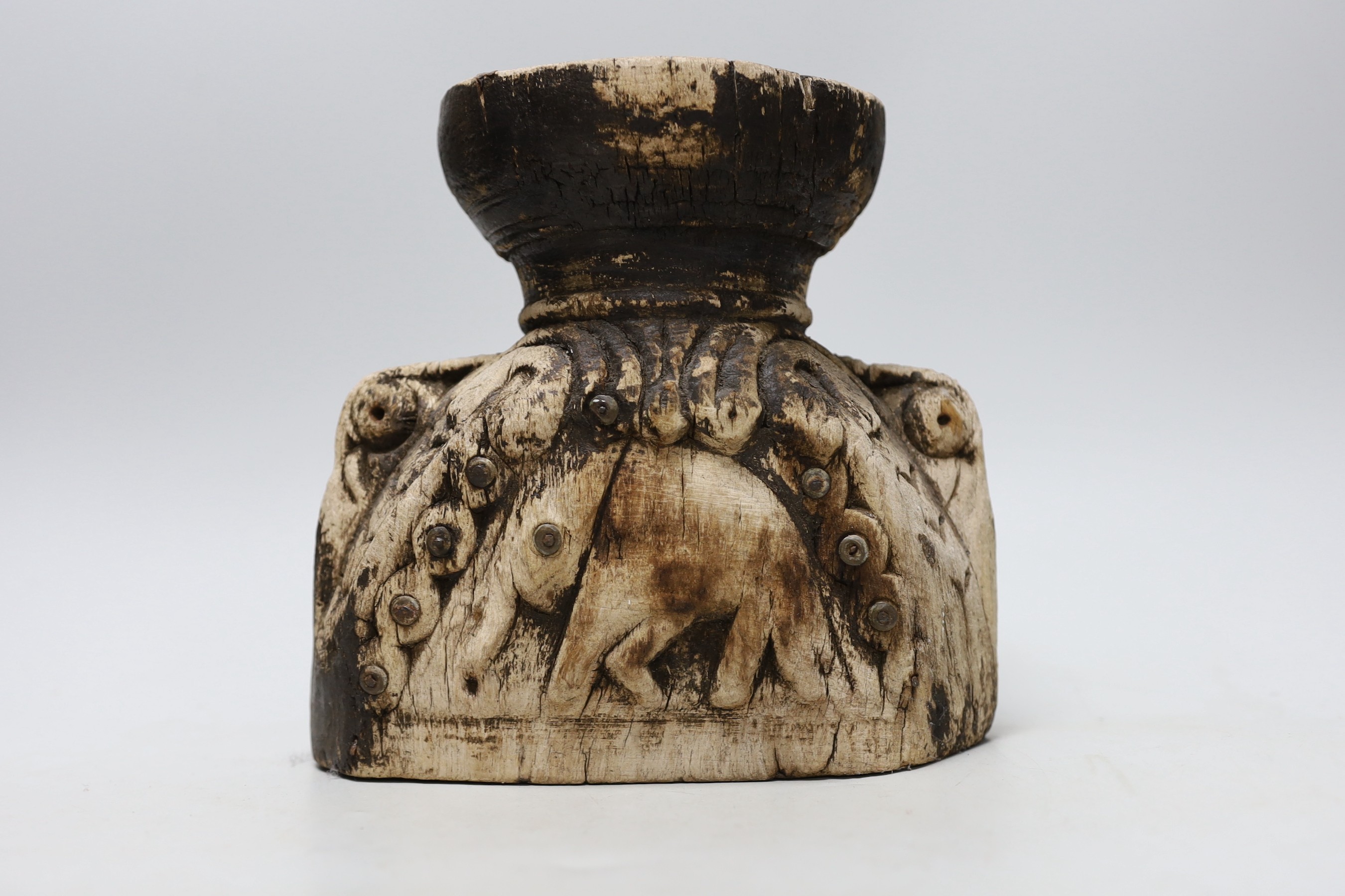 The Two African masks and another carving, tallest mask 30cm high